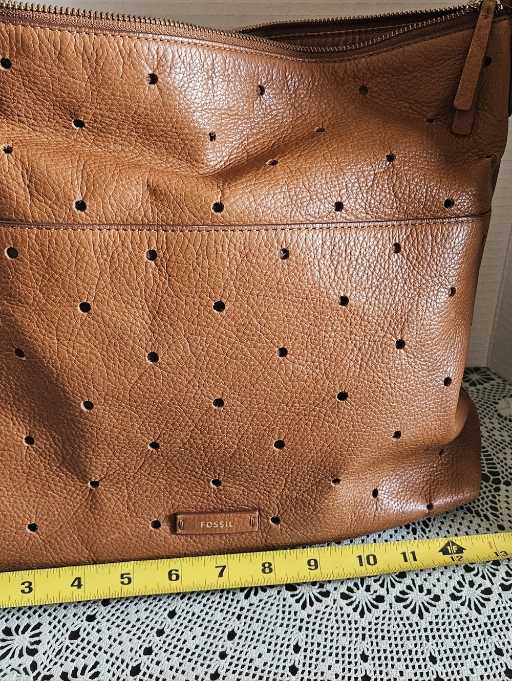 Fossil Perforated Leather Julia Bag